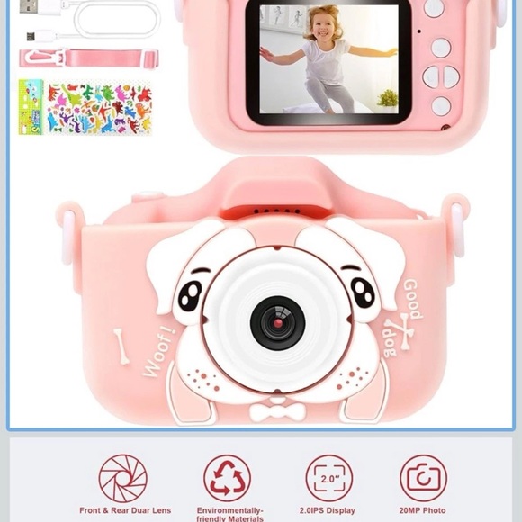 Phankey Pink Kids 32 GB Digital Camera Dog Face W/Stickers - Picture 3 of 11